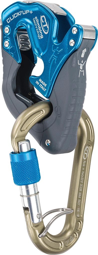 Технология скалолазания Click-up Plus с системой автоматического торможения и страховочным устройством HMS Blue