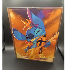 Disney Stitch Binder for Lorcana TCG With Elastic Strap Orange Blue