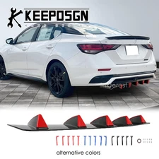 For Nissan Sentra SE SR SV Rear Bumper Diffuser Lip Splitter Shark Fins Body Kit
