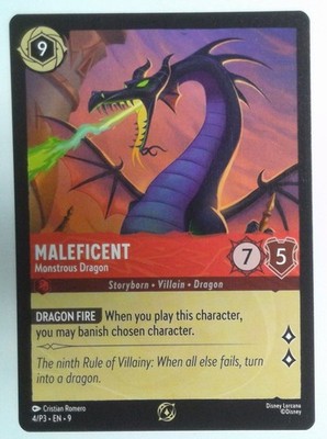 Lorcana MALEFICENT MONSTROUS DRAGON 4/P3 Championship Participation Prize Promo