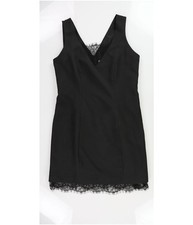 bar III Womens Lace Trim Bodycon Dress, Black, 8