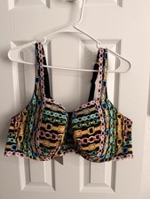 Savage Fenty Full Coverage Bra 46DD Chain Print Multicolor Adjustable Strap