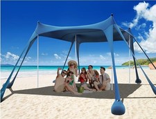 2217: Osoeri Beach Tent, Camping Sun Shelter UPF50 with 8 Sandbags, Sand...