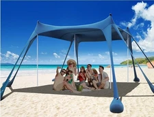 2217: Osoeri Beach Tent, Camping Sun Shelter UPF50+ with 8 Sandbags, Sand...