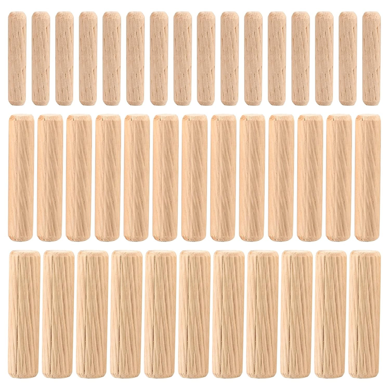 90 Pcs Wooden Dowels Assorted, M6 M8 M10 Wood Plugs Dowel Rods, Woodwork Pins Ta