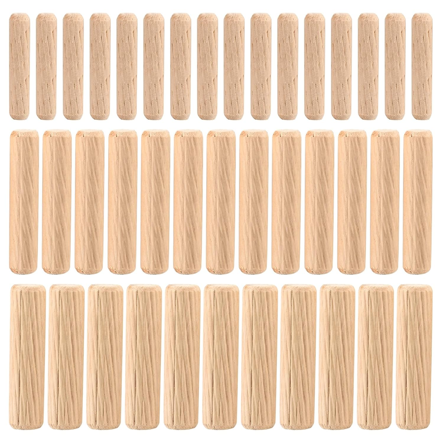 90 Pcs Wooden Dowels Assorted, M6 M8 M10 Wood Plugs Dowel Rods, Woodwork Pins Ta