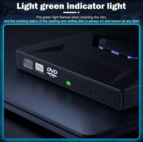 7 in 1 USB 3.0 Externes Laufwerk DVD CD UHD 4K Brenner Player für Laptop PC - Afbeelding 11 van 12