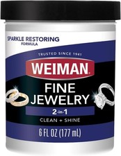 Weiman Fine Jewelry Cleaner Liquid with Cleaning Brush – Restores Shine & Brilli