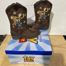Disney Toy Story Cowboy Boots Woody Bullseye Western Brown Toddler NIB Size 7