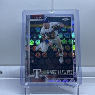 2026 Topps Chrome Wyatt Langford 75th Anniversary Refractor /75 Texas Rangers