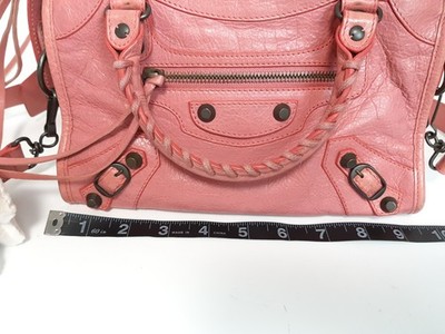♡BALENCIAGA City ピンク 2way バック♡ Balenciaga The City 2Way Mini Handbag Shoulder Bag Pink With Strap