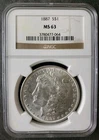 1887 $1 Morgan Silver Dollar NGC MS63