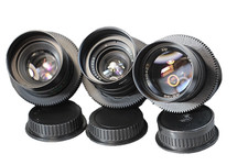 🎬 Set of 3 Cinema Lenses HELIOS-44/58mm MIR-1B/37mm JUPITER-37/135mm for...