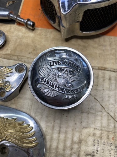 Harley Oem Live To Ride Eagle Spirit Mirrors Air Cleaner Shovelhead Ironhead Evo - Foto 4 di 13