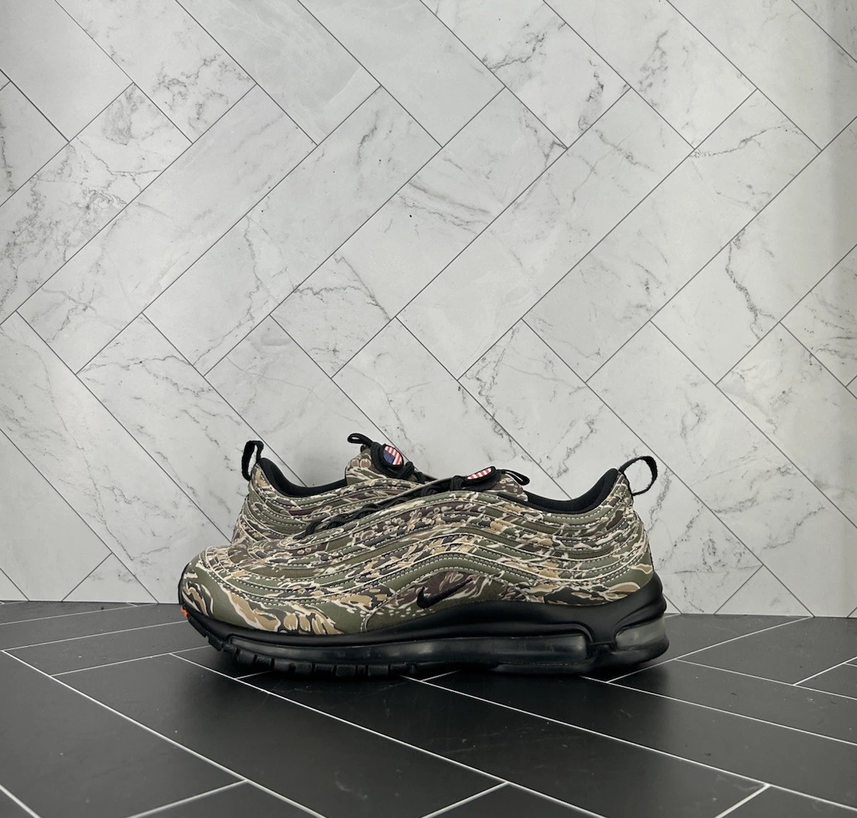 Nike Air Max 97 Country Camo USA Men 11 Tiger Stripe 2017 AJ2614-205 Streetwear NWT Nike Air Max 97 QS Country Camo USA Flag Sneakers Men main image 4