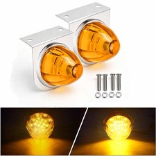 2pcs Big Led Watermelon Marker Lights W Brackets Indicator Lamp For Semi Truck 2pcs Big Led Watermelon Marker Lights W Brackets Indicator Lamp For Semi Truck