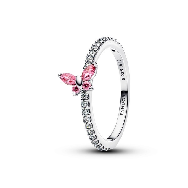 Pandora Ring Weite 54 194269C02 Glitzernder Schmetterling Ring 925/- Rosa-image