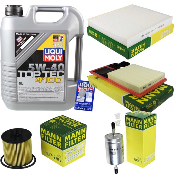 Inspektionspaket 5L Liqui Moly Top Tec 4100 5W-40 FüR VW Polo 1.6 16V Seat Ibiza-image