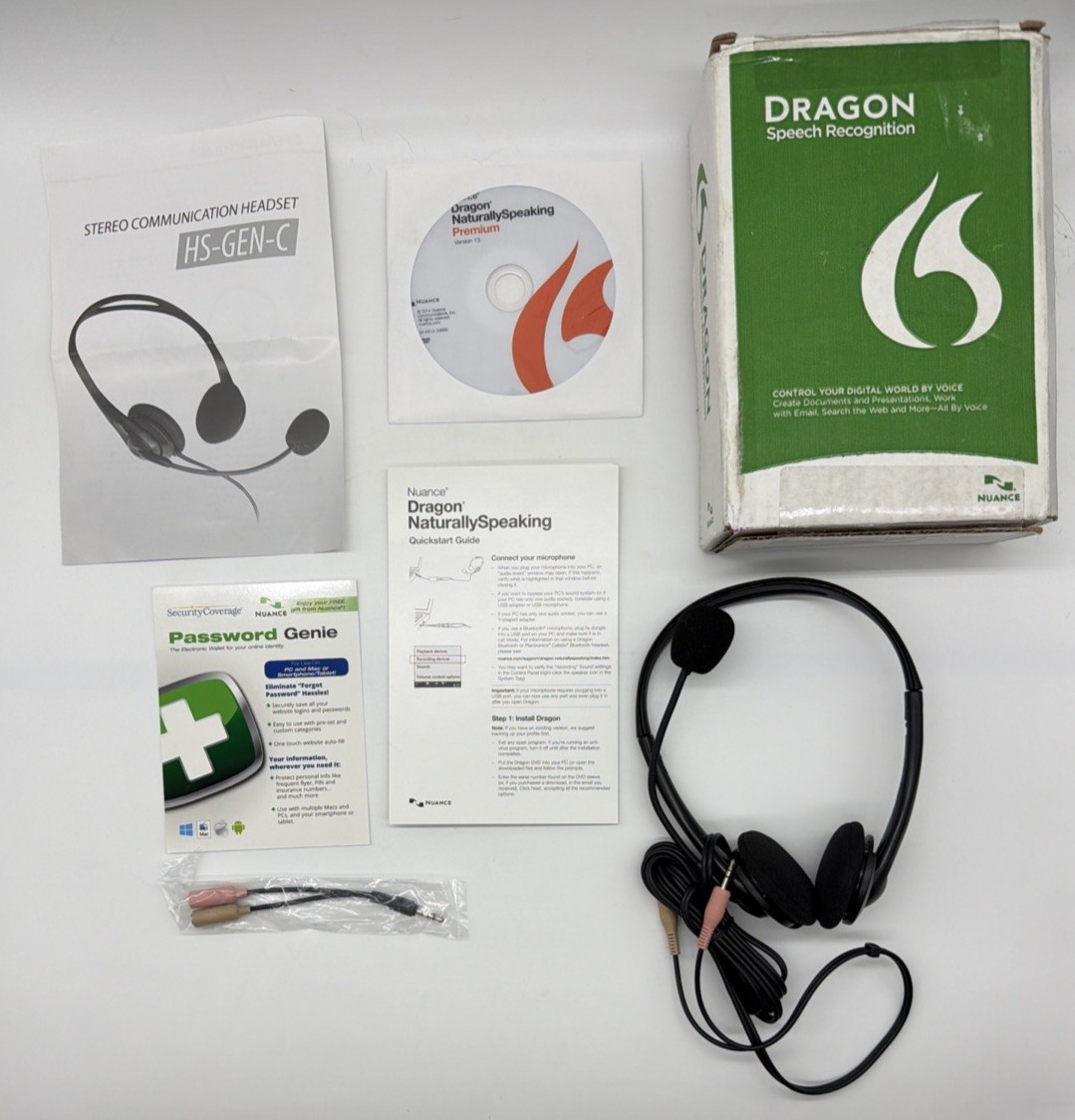 NUANCE Dragon NaturallySpeaking Premium Speech Recognition Software Version 13