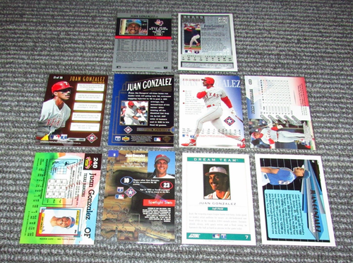Lot of 10 Juan Gonzalez Baseball Cards Texas Rangers Fast Shipping - Picture 2 of 2