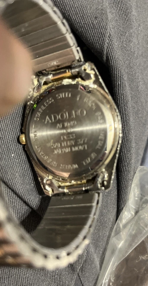 Reloj Adolfo By BENRUS PARA HOMBRE BNW712 Banda Elástica Dos Tonos Inoxidable Día/Fecha Foto 2 de 2