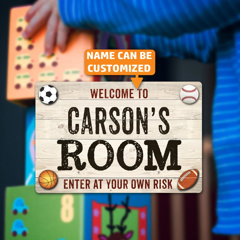 TU NOMBRE Habitación Niños Dormitorio Letrero Niño Metal Personalizado 108120090001 Foto 2 de 4