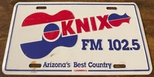 KNIX FM 102.5 Radio Station Booster License Plate Arizona's Best Country Music