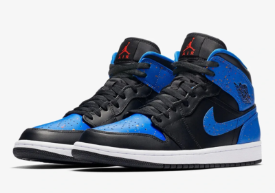 Nike Air Jordan 1 Mid SE “Black/Racer Blue” Splatter GS) Air Jordan 1 Mid SE  main image 2