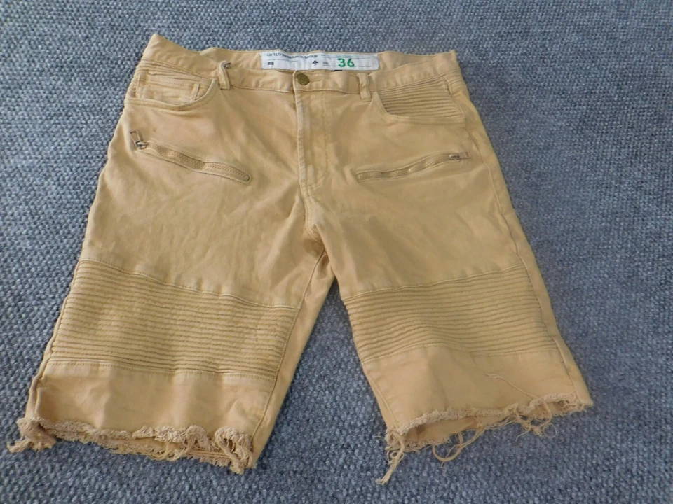 LRG Shorts 36 Beige Y2K Denim Mens Cut off Vintage Hip-hop classic retro - Image 3 of 4