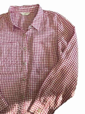 Pink Plaid Summer Light Weigh Christopher & Banks Button Down Blouse READ Sizing