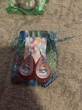 Snowman Tear-Drop Earrings