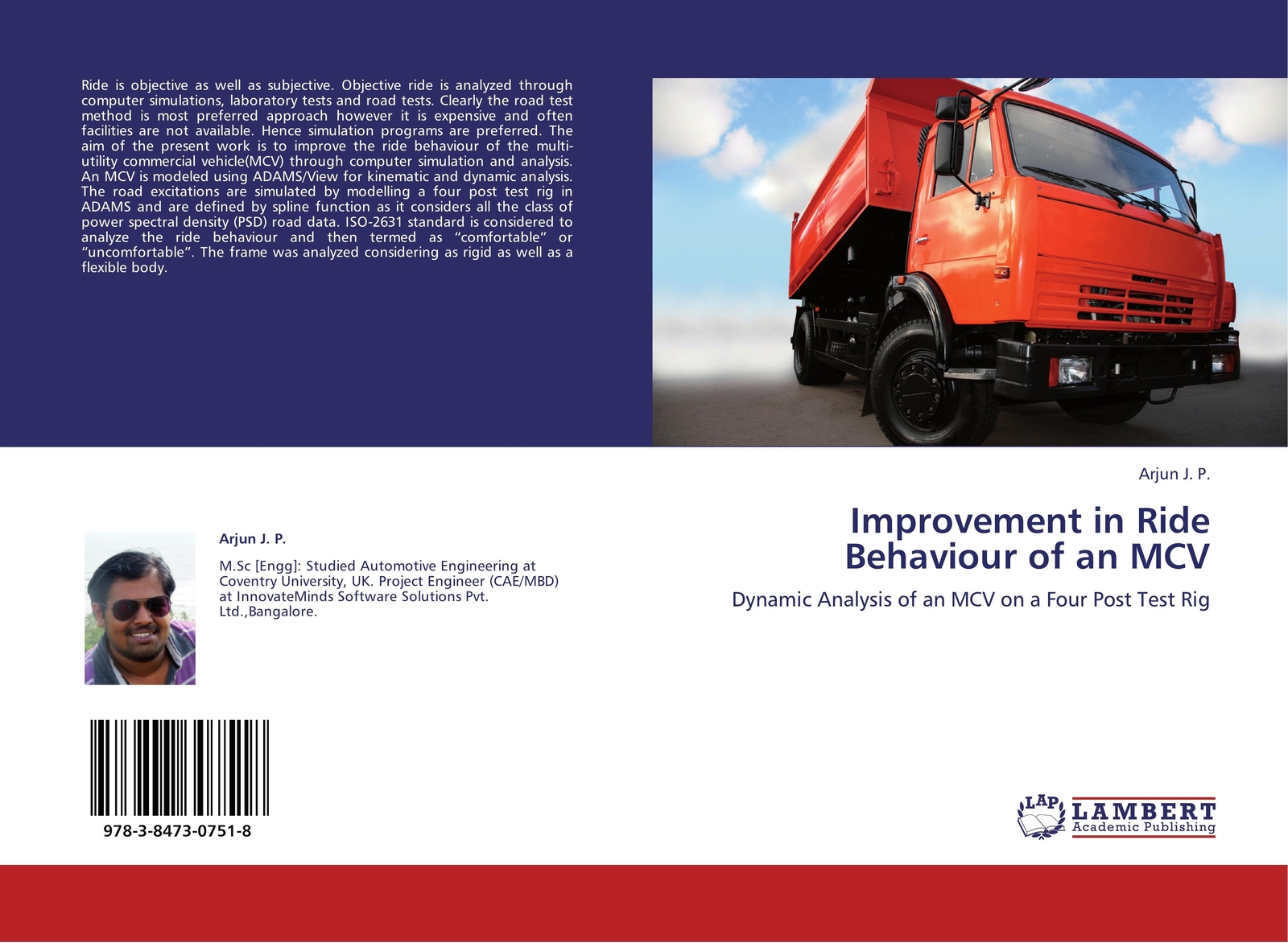 Thumbnail - Arjun J. P. | Improvement In Ride Behaviour Of An Mcv | Taschenbuch |