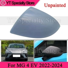 Unpainted  Left Rearview Door Side Mirror Cover Cap For MG 4 EV 2022 2023 2024