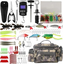 113 Piece Fishing Kit, Fishing Bag, Fishing Pliers Dehooker