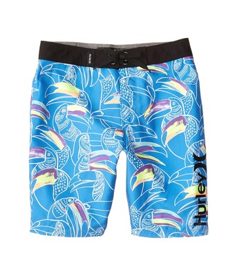 Hurley Kids Boy's Basin Beach Birds Boardshorts (Big Kids) Pacific Blue 16 Big