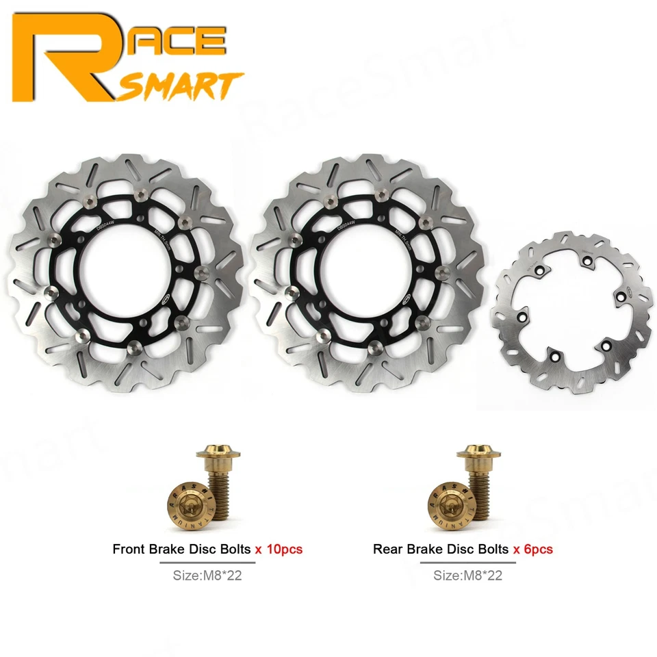 Rotores de freno delanteros traseros y pernos de montaje para Suzuki B-King GSX1300BK 2008-2010 Foto 2 de 4