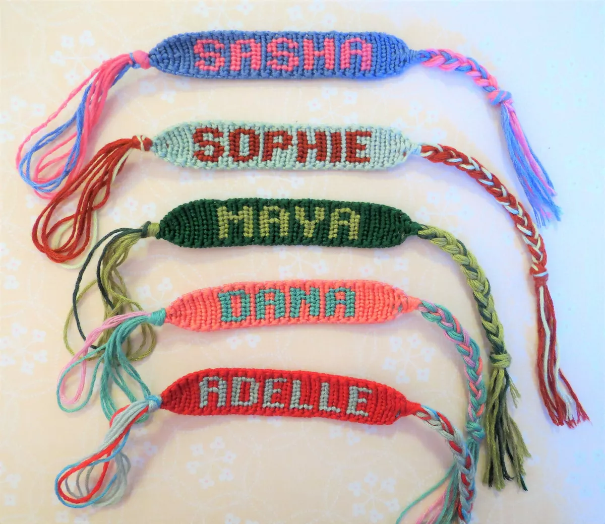 Custom Name Friendship Bracelet Embroidery Floss Cotton Thread (ONE  bracelet)