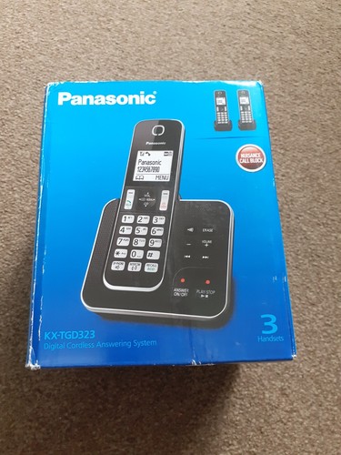 Panasonic KX-TGD323 digital cordless home phone 3 handset black answer phone - Zdjęcie 6 z 13