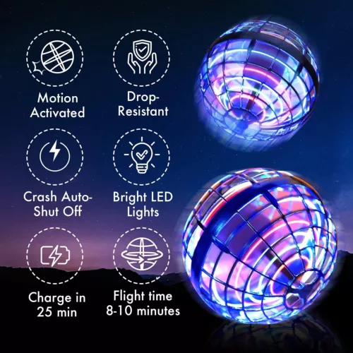 Neu Hover Ball Fliegender Ball LED Spinner Ball Flying Orb Kinder Spielzeug Gift - Bild 3 von 17