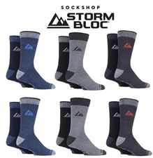 Mens Performance Boot Socks 4 Pairs For Walking, Hiking & Outdoor Use-Storm Bloc