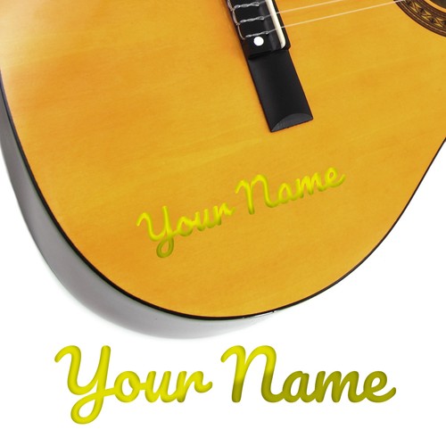2 x Guitar Name Stickers - Personalised Acoustic Electric - Curly Style - Picture 17 of 17