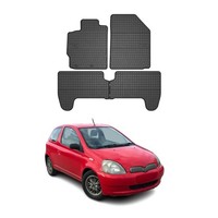Omac Gummi FußMatten FüR Toyota Yaris 1999-2005 Automatten Gummi Schwarz 4Tlg