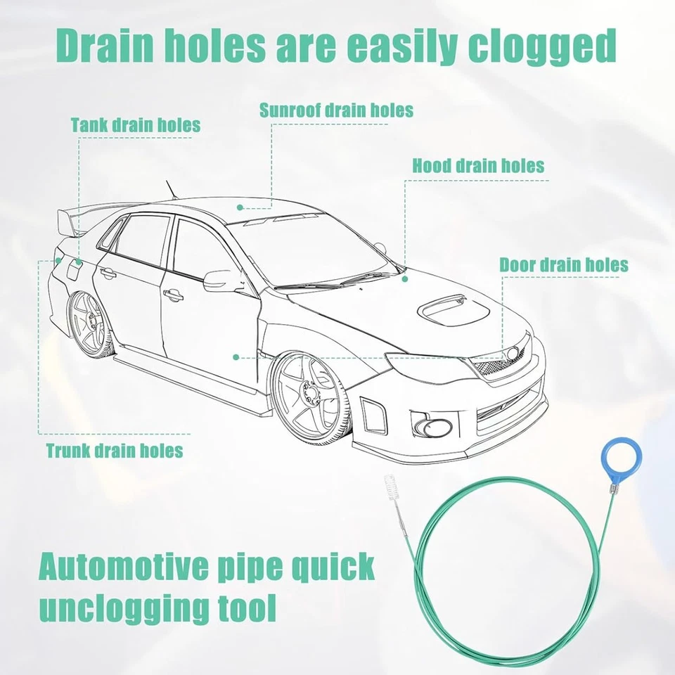 118" Auto Sunroof Drain Cleaning Tool Flexible Pipe Brush Car Drain Dredge Clean - Image 4 of 4