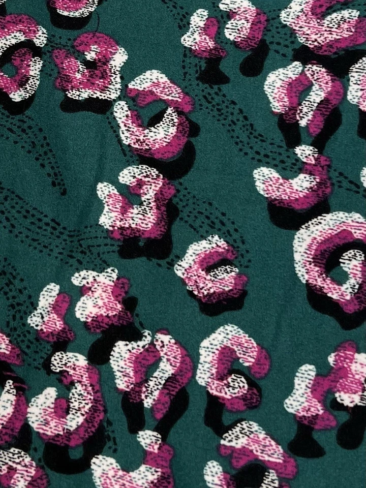 LuLaRoe Leggings OS One Size Animal TEAL PINK Jungle LEOPARD CHEETAH Wild Casual - Image 3 of 4