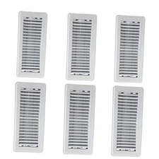 Hartford Ventilation 4" x 10" Floor Vent Covers White 6 Pack - Heavy Duty 