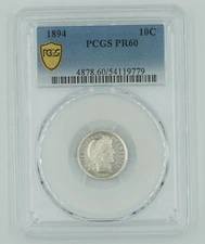 1894 PCGS PR60 Barber Dime Blast White
