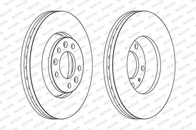 2x FERODO Bremsscheibe PREMIER DDF1601C für CITROËN FIAT SCUDO JUMPY Bus PEUGEOT