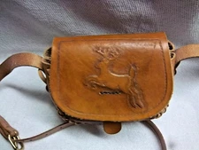 Tooled Leather Possibles Bag   /  black powder/hand Tooled Leather  Bag
