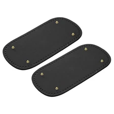 Oval Bag Bottom Shaper Pad, 2Pcs 30x15cm PU Leather Cushion Base (Black)