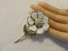 Vintage Milk Glass Flower Brooch Circa 1950